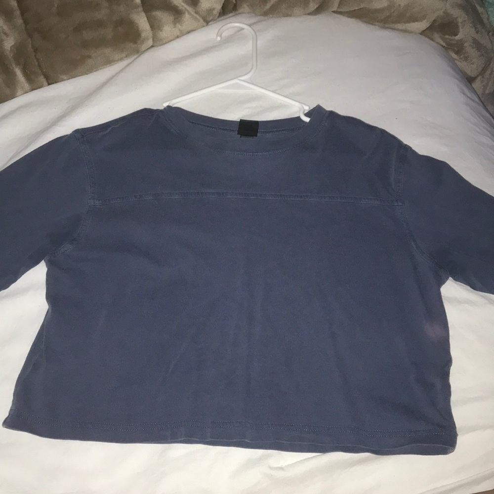 Blue T-shirt Crop Top